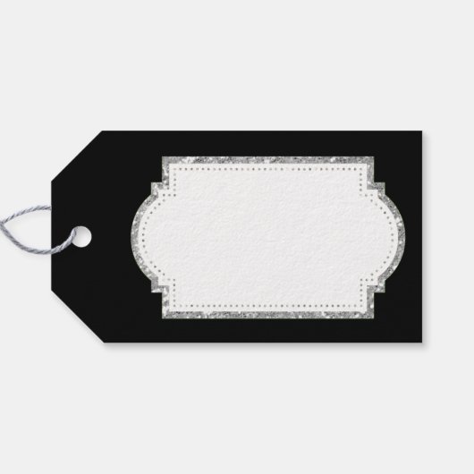 シルバーグリッタースノーフレーク ギフトタグ (裏面横)