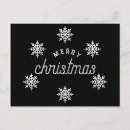 シルバーグリッタースノーフレーク ポストカード