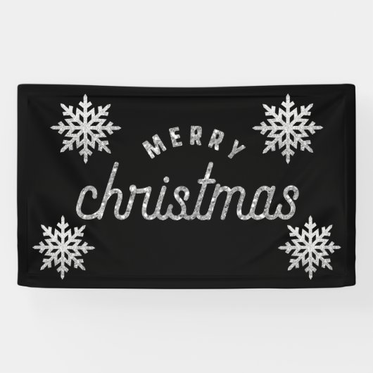 シルバーグリッタースノーフレーク 横断幕 (横)