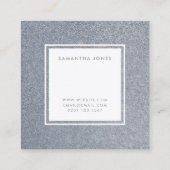 シルバーグリッタースパークリーモダンインテリアデザイナー スクエア名刺 (裏面)