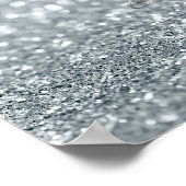 シルバーグリッタースパークルきらきら光るエッフェルタワーグラム ポスター (角)