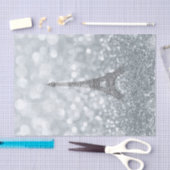 シルバーグリッタースパークルきらきら光るエッフェルタワーパーティー 薄葉紙 (クラフト)