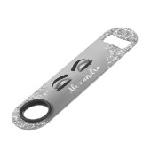 シルバーグリッタースパークルまつげモノグラム名 スピード栓抜き (正面アングル)