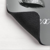 シルバーグリッタースパークルまつげモノグラム名 マウスパッド (コーナー)