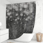 シルバーグリッタースパークルグラム シャワーカーテン
