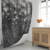 シルバーグリッタースパークルグラム シャワーカーテン