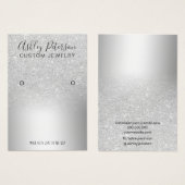 シルバーグリッタースパークルシックなイヤリングディスプレイ (正面&裏面)