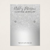 シルバーグリッタースパークルシックなイヤリングディスプレイ (正面)