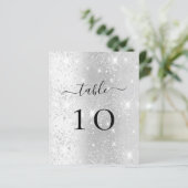 シルバーグリッタースパークルテーブルカード (スタンド正面)