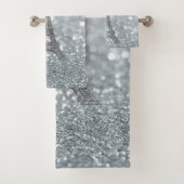 シルバーグリッタースパークルパリエッフェルタワーグラム バスタオルセット (インサイチュ)