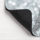 シルバーグリッタースパークルパリエッフェルタワーグラム マウスパッド (コーナー)