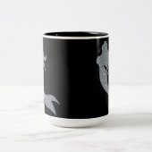 シルバーグリッタースパークルマーメイドブラックコーヒーマグ ツートーンマグカップ (中央)