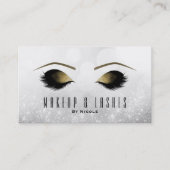 シルバーグリッタースパークルメイクアップまつげ美しいスパ 名刺 (正面)