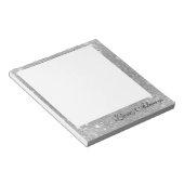 シルバーグリッタースパークルメタルルック ノートパッド (アングル)