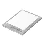 シルバーグリッタースパークルメタルルック ノートパッド (回転)