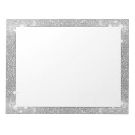 シルバーグリッタースパークルメタルルック ノートパッド