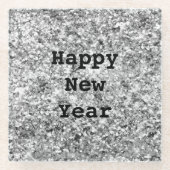 シルバーグリッタースパークル ガラスコースター (正面)