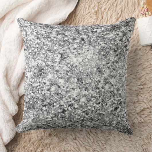 シルバーグリッタースパークル クッション (ブランケット)