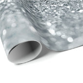 シルバーグリッタースパークル《写真》ぼけ味ライトグラモールシック ラッピングペーパー (ロールコーナー)