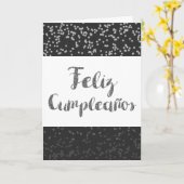 シルバーグリッタースペインの誕生日 カード (黄色い花)