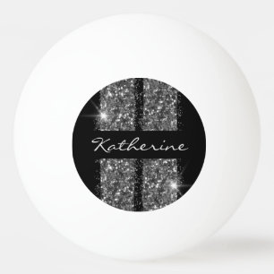 シルバーグリッタースポーツレーシングストライプズ 卓球ボール