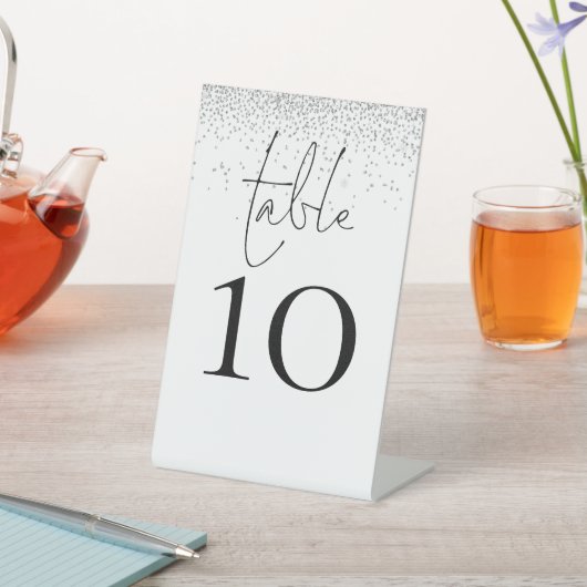 シルバーグリッタース結婚クリプトの表番号 台座サイン (インサイチュ)