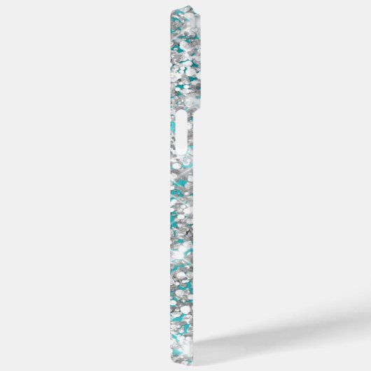 シルバーグリッターターコイズブルーガーリーシグネチャー Case-Mate iPhoneケース (裏面 / 右)