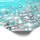 シルバーグリッターターコイズブルースウィート16ウェルカム ポスター (角)