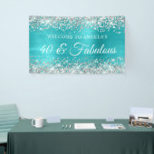 シルバーグリッターターコイズブルーフォイル40と素晴らしい 横断幕 (トレードショー)