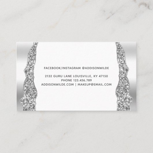 シルバーグリッターダイアモンズグラムアポイントメントカード 予約カード (裏面)