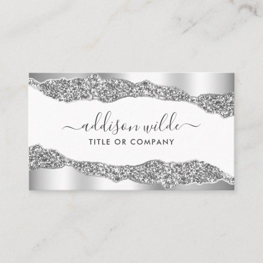 シルバーグリッターダイアモンズグラムプロフェッショナル 名刺 (正面)