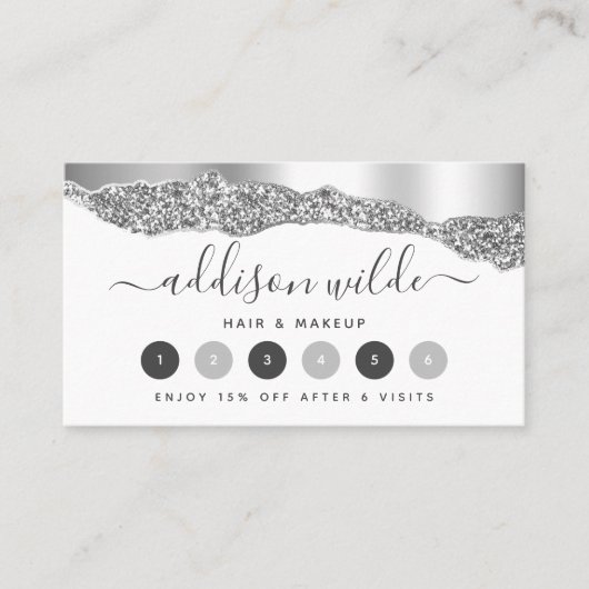 シルバーグリッターダイアモンズグラムロイヤリティカード ロイヤリティカード (正面)