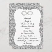 シルバーグリッターダイヤモンドインフィニティバチェロレッテ 招待状 (正面/裏面)