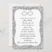 シルバーグリッターダイヤモンドインフィニティブライダルシャワー 招待状 (正面)
