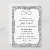 シルバーグリッターダイヤモンドインフィニティリハーサルディナー 招待状 (正面)