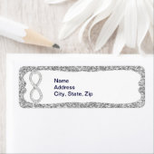 シルバーグリッターダイヤモンドインフィニティ住所 シール (インサイチュ)