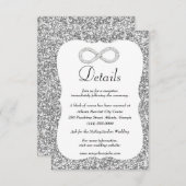 シルバーグリッターダイヤモンドインフィニティ結婚ズ詳細 エンクロージャーカード (正面/裏面)