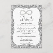 シルバーグリッターダイヤモンドインフィニティ結婚ズ詳細 エンクロージャーカード (正面)
