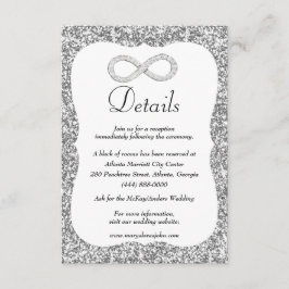 シルバーグリッターダイヤモンドインフィニティ結婚ズ詳細 エンクロージャーカード
