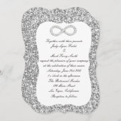シルバーグリッターダイヤモンドインフィニティ結婚式招待状 招待状 (正面/裏面)
