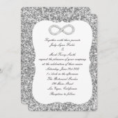 シルバーグリッターダイヤモンドインフィニティ結婚式招待状 招待状 (正面/裏面)