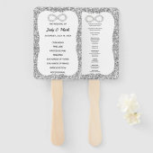 シルバーグリッターダイヤモンドインフィニティ結婚式 プログラム ハンドファン (正面&裏面)