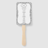 シルバーグリッターダイヤモンドインフィニティ結婚式 プログラム ハンドファン (裏面)