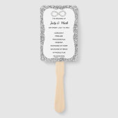 シルバーグリッターダイヤモンドインフィニティ結婚式 プログラム ハンドファン (正面)