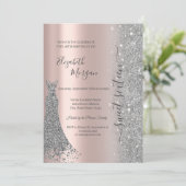 シルバーグリッターダイヤモンドドレスバラ金ゴールドスウィート16 招待状 (スタンド正面)