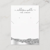 シルバーグリッターダイヤモンドネックレスイヤリングディスプレイ 名刺 (正面)