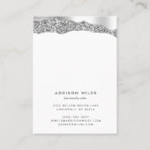 シルバーグリッターダイヤモンドネックレスイヤリングディスプレイ 名刺 (裏面)