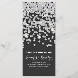 シルバーグリッターダイヤモンド結婚式 プログラム