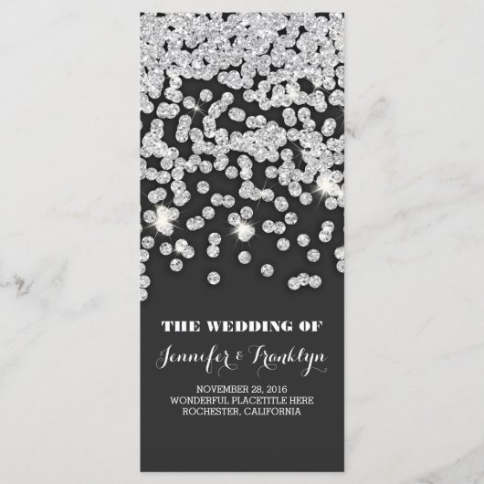 シルバーグリッターダイヤモンド結婚式 プログラム (正面)