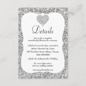 シルバーグリッターダイヤ結婚モンドハートの詳細 エンクロージャーカード (正面)